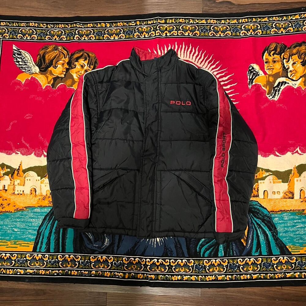 Vintage Ralph Lauren Puffer Jacket Size medium FITS SMALL embroidered y2k casual